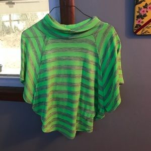 Green over the shoulder top